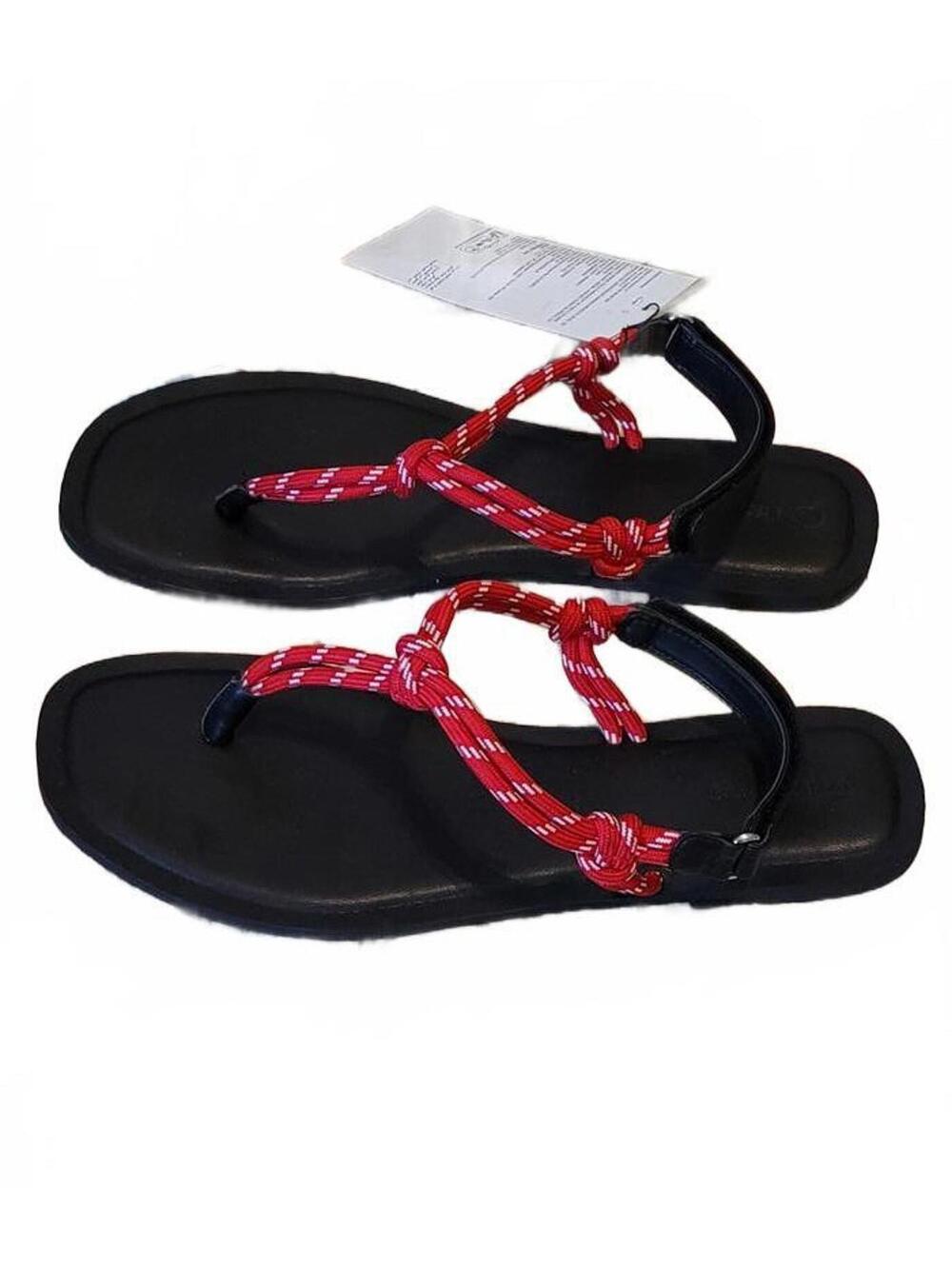 The Drop Women's Sandals Red Rope Strappy Fashion Classy Shoes Size 13